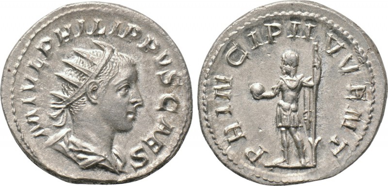 PHILIP II (Caesar, 244-247). Antoninianus. Rome. 

Obv: M IVL PHILLIPVS CAES. ...