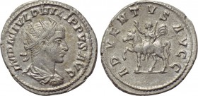 PHILIP II (247-249). Antoninianus. Antioch. 

Obv: IMP M IVL PHILIPPVS AVG. 
Radiate, draped and cuirassed bust right.
Rev: ADVENTVS AVGG. 
Phili...