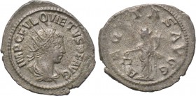 QUIETUS (Usurper, 260-261). Antoninianus. Samosata. 

Obv: IMP C FVL QVIETVS P F AVG. 
Radiate, draped and cuirassed bust right.
Rev: AEQVTAS AVGG...