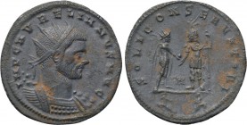 AURELIAN (270-275). Antoninianus. Cyzicus. 

Obv: IMP C AVRELIANVS AVG. 
Radiate and cuirassed bust right.
Rev: SOLI CONSERVATORI / A. 
Sol stand...