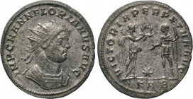 FLORIAN (276). Antoninianus. Serdica. 

Obv: MP C M ANN FLORIANVS AVG. 
Radiate and cuirassed bust right.
Rev: VICTORIA PERPETVA AVG / KAB. 
Vict...