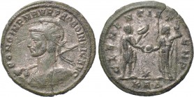 PROBUS (276-282). Antoninianus. Serdica. 

Obv: BONO IMP M AVR PROBO INVIC AVG. 
Radiate, helmed and cuirassed bust left, holding shield and spear....