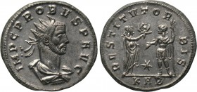 PROBUS (276-282). Antoninianus. Serdica. 

Obv: IMP C PROBVS P AVG. 
Radiate, draped and cuirassed bust right.
Rev: RESTITVT ORBIS / KAB. 
Victor...