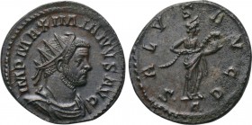 MAXIMIANUS HERCULIUS (First reign, 286-305). Antoninianus. Lugdunum. 

Obv: IMP MAXIMIANVS AVG. 
Radiate, draped and cuirassed bust right.
Rev: SA...