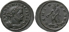 MAXIMIANUS HERCULIUS (As Senior Augustus [second reign], 305-307). Follis. Lugdunum. 

Obv: D N MAXIMIANO P F S AVG. 
Laureate and cuirassed bust r...
