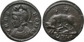 CONSTANTINE I THE GREAT (307/10-337). Commemorative series. Follis. Lugdunum. 

Obv: VRBS ROMA. 
Helmeted and cuirassed bust of Roma left.
Rev: Lu...