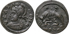 CONSTANTINE I THE GREAT (307/10-337). Commemorative series. Follis. Lugdunum. 

Obv: VRBS ROMA. 
Helmeted and cuirassed bust of Roma left.
Rev: Lu...