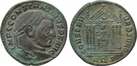 CONSTANTINE I THE GREAT (307/10-337). Follis. Aquileia. 

Obv: IMP C CONSTANTINVS P F AVG. 
Laureate head right.
Rev: CONSERV VRB SVAE / AQS. 
He...