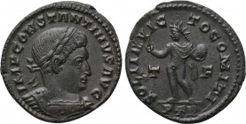 CONSTANTINE I THE GREAT (307/10-337). Follis. Treveri. 

Obv: IMP CONSTANTINVS AVG. 
Laureate and cuirassed bust right.
Rev: SOLI INVICTO COMITI /...