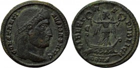 CONSTANTINE I THE GREAT (307/10-337). Follis. Constantinople. 

Obv: CONSTANTINVS MAX AVG. 
Diademed head right.
Rev: LIBERTAS PVBLICA / Є / CONS....