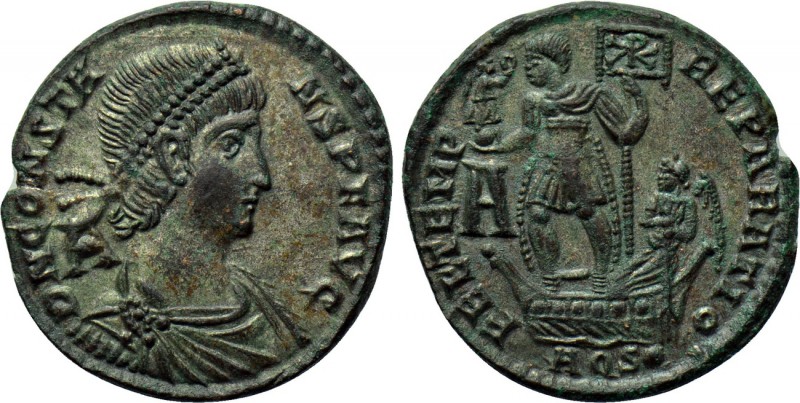 CONSTANS (337-350). Ae. Aquileia. 

Obv: D N CONSTANS P F AVG. 
Diademed, dra...