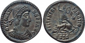 CONSTANS (337-350). Ae. Siscia. 

Obv: D N CONSTANS P F AVG. 
Diademed, draped and cuirassed bust right.
Rev: FEL TEMP REPARATIO / ASIS. 
Soldier...