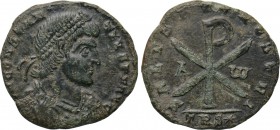 CONSTANTIUS II (337-361). Ae. Treveri. 

Obv: D N CONSTANTIVS P F AVG. 
Diademed, draped and cuirassed bust right.
Rev: SALVS AVG NOSTRI / TRS✷. ...