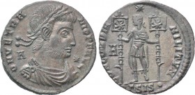 VETRANIO (350). Ae. Siscia. 

Obv: D N VETRANIO P F AVG. 
Laureate, draped and cuirassed bust right; A to left, star to right.
Rev: CONCORDIA MILI...