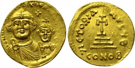 HERACLIUS with HERACLIUS CONSTANTINE (610-641). GOLD Solidus. Constantinople. 

Obv: δδ NN ҺЄRACLIЧS ЄT ҺЄRA CONST P P AV. 
Crowned and draped faci...