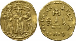 HERACLIUS with HERACLIUS CONSTANTINE and HERACLONAS (610-641). GOLD Solidus. Constantinople. Dated IY 12 (638/9). 

Obv: Heraclius Constantine, Hera...