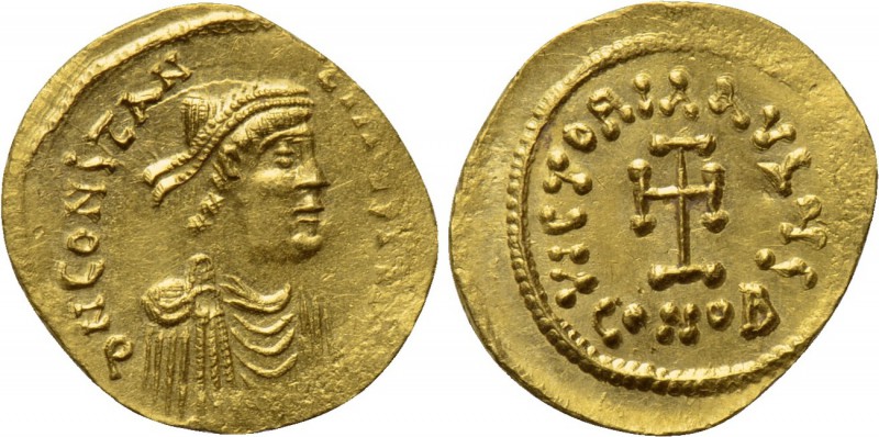 CONSTANS II (641-668). GOLD Tremissis. Constantinople. 

Obv: δ N CONSTANTINЧS...