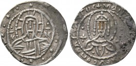 MANUEL II PALAEOLOGUS (1391-1425). Half Stavraton. Constantinople. 

Obv: IC - XC. 
Facing bust of Christ Pantokrator; sigla: (pellet) | (pellet)....