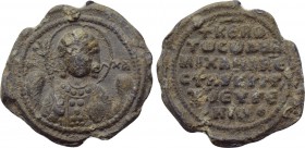 BYZANTINE LEAD SEALS. Michael Eugenius, vestarches and krites (Circa 10th-11th centuries). 

Obv: Facing bust of St. Michael the Archangel, holding ...