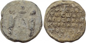 BYZANTINE LEAD SEALS. Uncertain (Circa 11th-12th centuries). 

Obv: Sts. Peter and Paul facing one another, heads and arms uplifted toward Christ me...