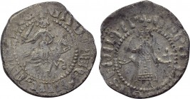 ARMENIA. Gosdantin I (1298-1299). Tram. 

Obv: Gosdantin riding horse right, head facing, holding reins and sword.
Rev: Gosdantin standing facing, ...