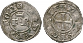 ITALY. Sicily. Frederick II (1220-1245). Denaro. Brindisi. 

Obv: + IMPERATOR. 
Bar above FR.
Rev: + REX SICILIE. 
Cross potent.

Travaini 23; ...