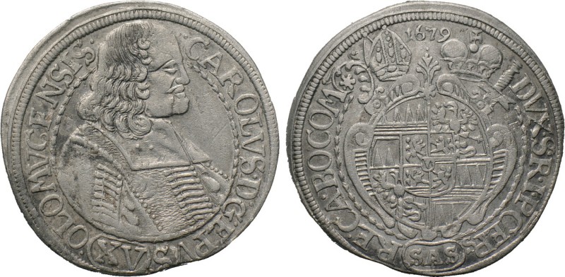 AUSTRIA. Olmütz. Karl II von Liechtenstein (1664-1695). 15 Kreuzer (1679-SAS). ...