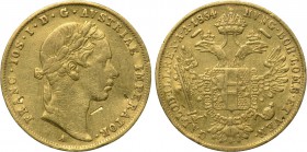 AUSTRIA. Franz Joseph I (1848-1916). GOLD Ducat (1854-A). Vienna. 

Obv: FRANC IOS I D G AVSTRIAE IMPERATOR. 
Laureate head right.
Rev: HVNG BOH L...