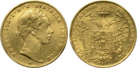 AUSTRIA. Franz Joseph I (1848-1916). GOLD Ducat (1856-A). Vienna. 

Obv: FRANC IOS I D G AVSTRIAE IMPERATOR. 
Laureate head right.
Rev: HVNG BOH L...