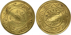 OTTOMAN EMPIRE. Mahmud II (AH 1223-1255 / AD 1808-1839). GOLD Rumi Altın. Qustantiniya (Constantinople) mint. Dated AH 1223//9 (1816/7). 

Obv: Toug...