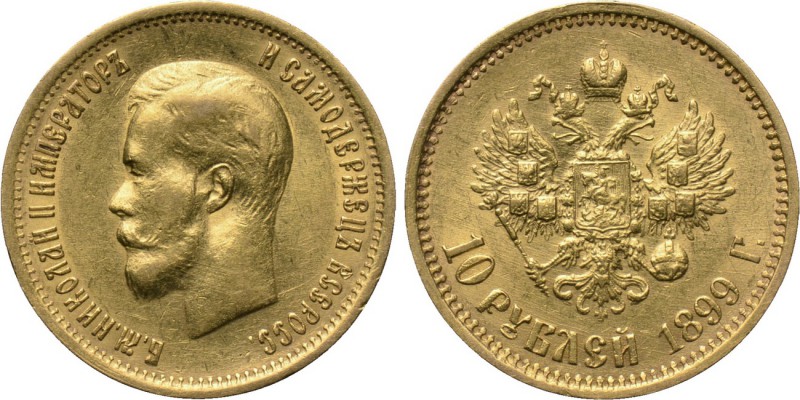 RUSSIA. Nicholas II (1894-1917). GOLD 10 Rubels (1899). St. Petersburg. 

Obv:...