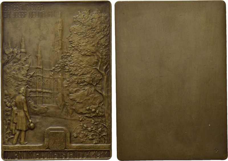 AUSTRIA. Vienna. Dr. Josef Neumayer (1844-1923). Uniface Plaque (1911). Commemor...