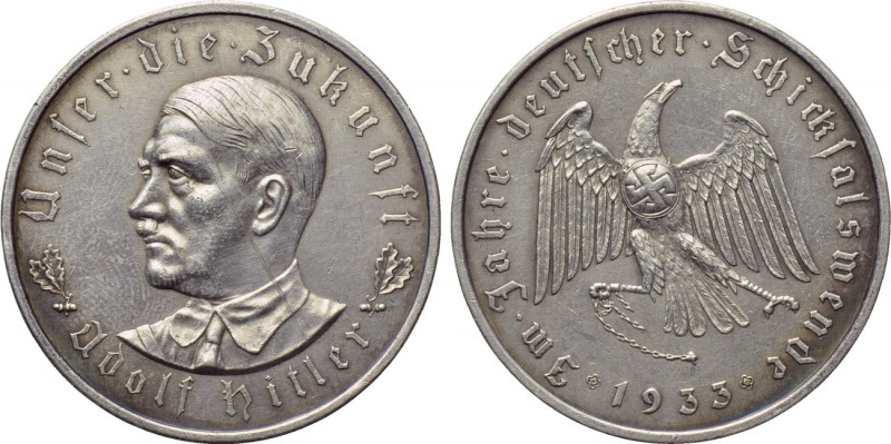 GERMANY. Third Reich. Adolf Hitler (1889-1945). Medal (1933). By O. Glöckler. Co...