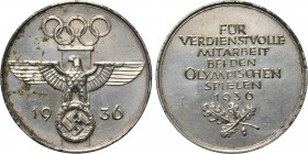 GERMANY. Third Reich. Medal (1936). For Commendable Work during the Olympic Games in Berlin. 

Obv: Eagle standing facing on wreath containing swast...