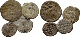 4 Byzantine seals. 

Obv: .
Rev: .

. 

Condition: See picture.

Weight: g.
 Diameter: mm.