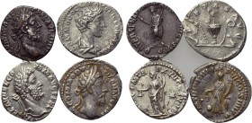 4 coins of Commodus. 

Obv: .
Rev: .

. 

Condition: See picture.

Weight: g.
 Diameter: mm.