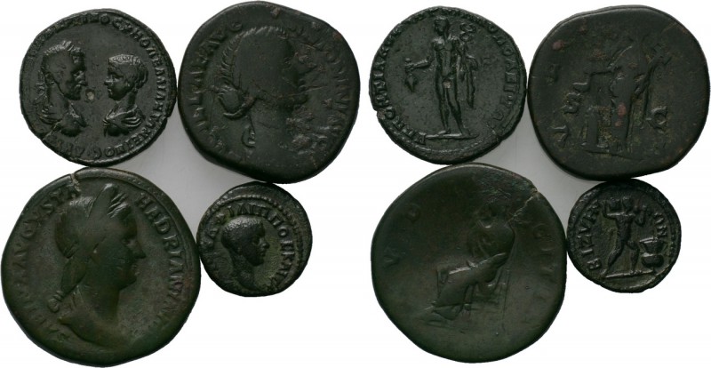 4 Roman imperial and provincial coins. 

Obv: .
Rev: .

. 

Condition: Se...