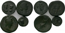 4 Roman imperial and provincial coins. 

Obv: .
Rev: .

. 

Condition: See picture.

Weight: g.
 Diameter: mm.