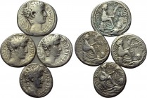 4 tetradrachms of Augustus. 

Obv: .
Rev: .

. 

Condition: See picture.

Weight: g.
 Diameter: mm.