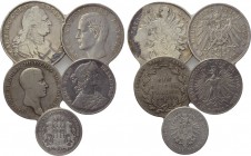 5 German coins. 

Obv: .
Rev: .

. 

Condition: See picture.

Weight: g.
 Diameter: mm.