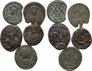 5 Rare Byzantine coins. 

Obv: .
Rev: .

. 

Condition: See picture.

Weight: g.
 Diameter: mm.