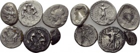 6 Greek coins. 

Obv: .
Rev: .

. 

Condition: See picture.

Weight: g.
 Diameter: mm.