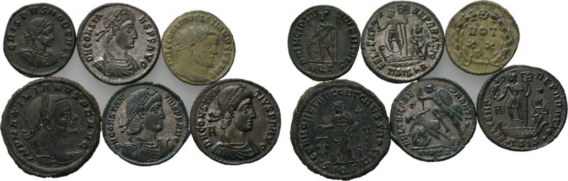 6 late Roman coins. 

Obv: .
Rev: .

. 

Condition: See picture.

Weigh...