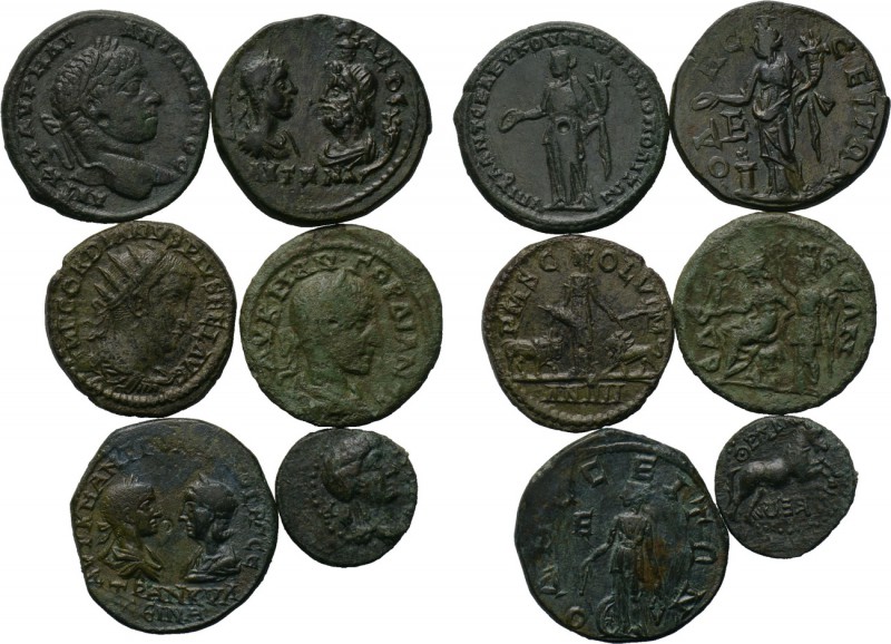 6 Roman provincial coins. 

Obv: .
Rev: .

. 

Condition: See picture.
...