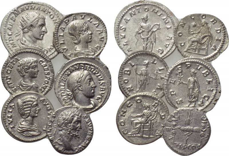 6 Severean denari. 

Obv: .
Rev: .

. 

Condition: See picture.

Weight...