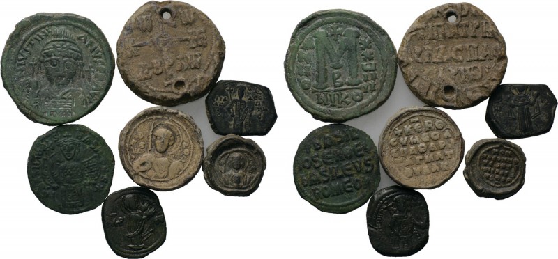 7 Byzantine coins and seals. 

Obv: .
Rev: .

. 

Condition: See picture....