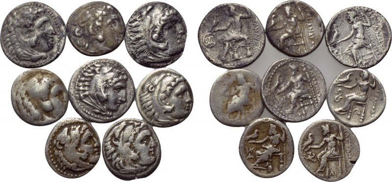 8 coins of the Macedonian kings. 

Obv: .
Rev: .

. 

Condition: See pict...