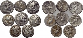 8 coins of the Macedonian kings. 

Obv: .
Rev: .

. 

Condition: See picture.

Weight: g.
 Diameter: mm.