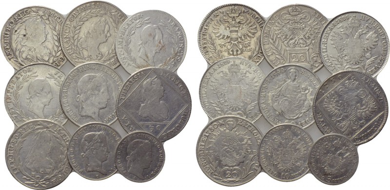 9 coins of the Holy Roman Empire. 

Obv: .
Rev: .

. 

Condition: See pic...