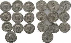 10 antoniniani. 

Obv: .
Rev: .

. 

Condition: See picture.

Weight: g.
 Diameter: mm.